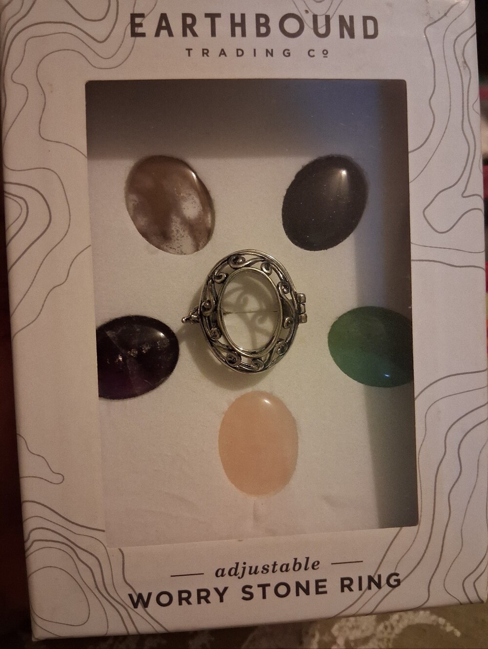 EARTHBOUND Amethyst Purple & Green Aventurine Green Ring Set